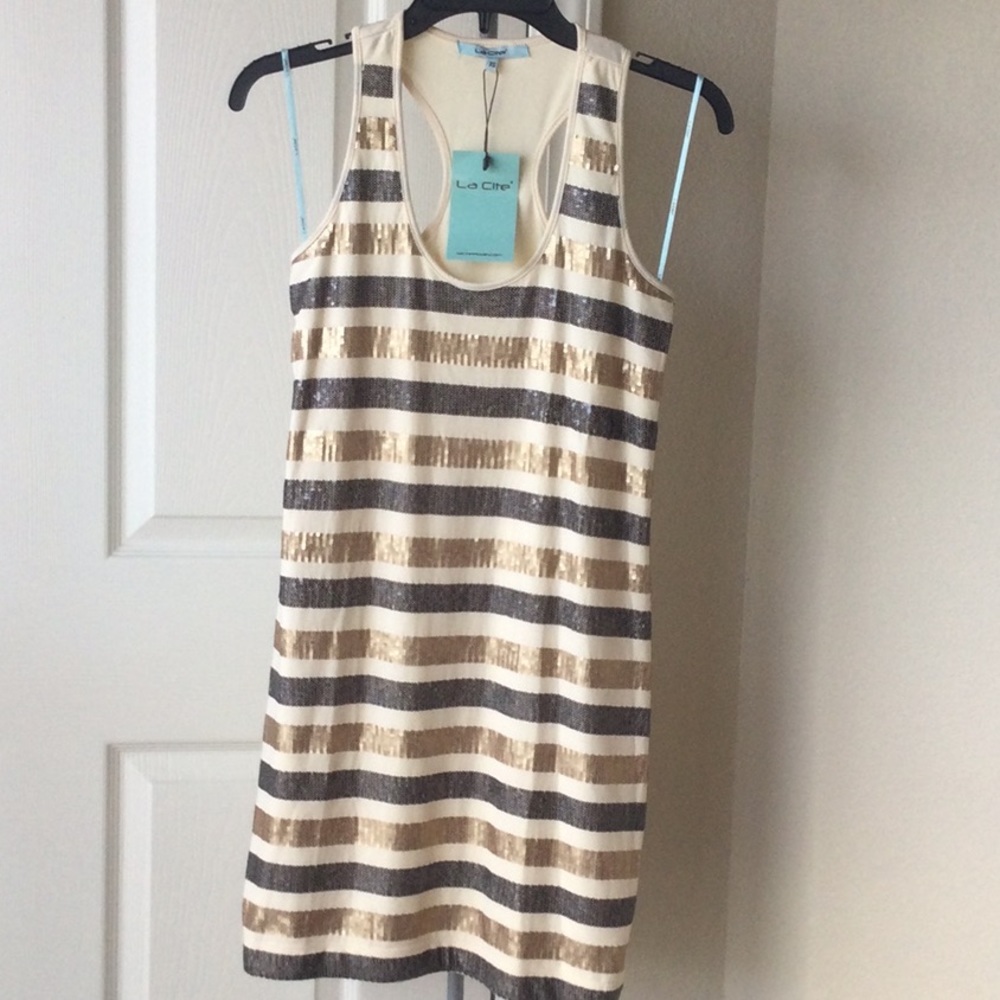 NWT LA CITE SEQUIN DRESS SIZE XS